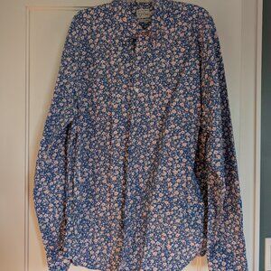J Crew slim fit shirt in size large features a Liberty print floral pattern